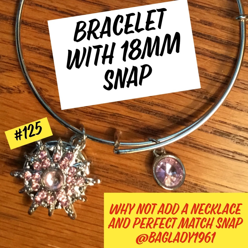 Bracelet with 18mm Snap, fits most brands